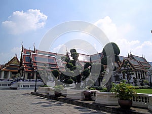 The building seen from the front of Phra Thinang Amarin Winitchai in Bangkok photo