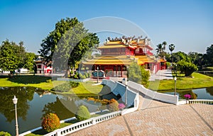 Phra Thinang Wehart Chamrun in Bang Pa-In Royal Palace or the Summer Palace in Ayutthaya, Thailand