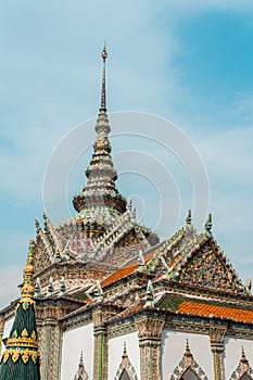 Phra Viharn Yod in Wat Phra Kaew (Wat Phra Sri Rattana Satsadaram) in Bangkok, Thailand