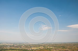 Phrae city skyline on cloudy day