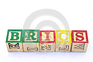 The term BRICS displayed visually