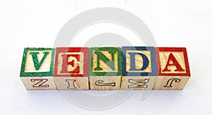 The phrase venda visually displayed photo