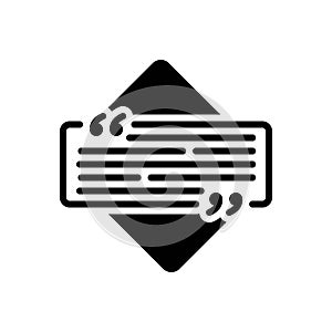 Black solid icon for Phrases, quote and comment