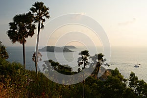 Phromthep Cape at sunset time. Phuket. Thailand