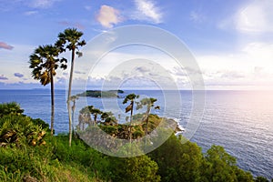 Phromthep cape view in evening, Famous tourist attraction in Rawai,Phuket,Thailand