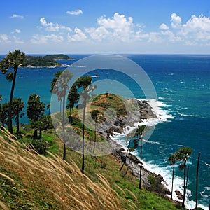 Phromthep cape viewpoint with blue sky Phuket,Thailand