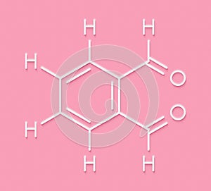 Phthalaldehyde ortho-phthalaldehyde, OPA disinfectant molecule. Skeletal formula.
