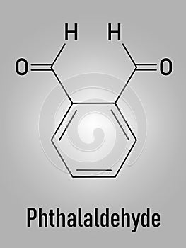 Phthalaldehyde or ortho-phthalaldehyde, OPA disinfectant molecule. Skeletal formula.