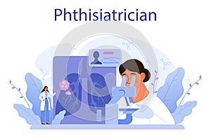 Phthisiatrician. Human pulmonary system. Idea of health and medical