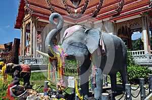 Phuiet, Thailand: Wat Chalong Elephant Shrine