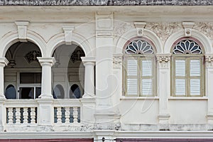 Phuket Old Town Chino Portuguese Style Building.