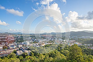 Phuket Town top view from Khao Rang hill