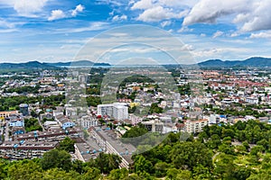 Phuket Town top view from Rang Hill