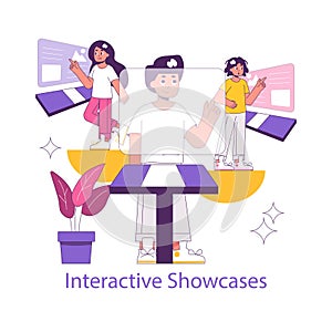 phygital. Flat Vector Illustration