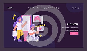 phygital. Flat Vector Illustration