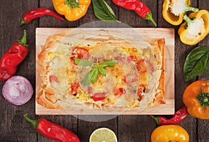 Phyllo pastry pizza