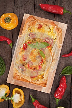 Phyllo pastry pizza