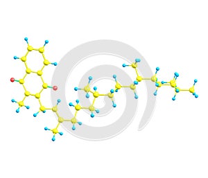 Phylloquinone molecule on white