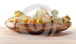 Physalis on a wooden table