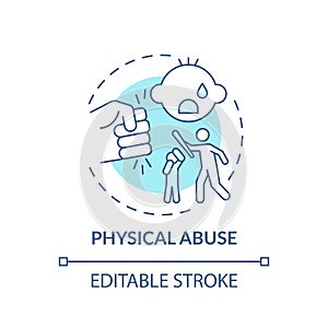 Physical abuse turquoise concept icon