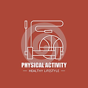 Physical activity vector logo design template. Modern linear branding element for healthy lifestyle company or sport