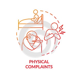 Physical complaints red gradient concept icon