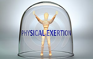 Physical exertion can separate a person from the world and lock in an isolation that limits - pictured as a human figure locked