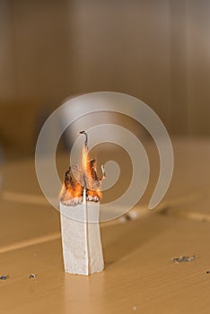 Physical experiment with burning paper cylinder
