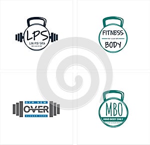 Physical fitness healthy workout logo design