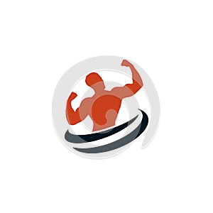 Physical Fitness, Sport Gym Logo, Bodybuilder  illustration