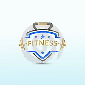 Physical fitness template idea with dumbbell icon, Fitness Logo Images, Stock Photos & Vectors