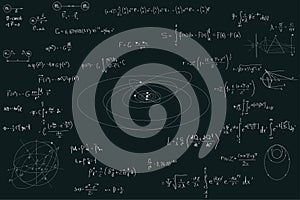 Physical formulas. Mathematics and physics, scientific concepts