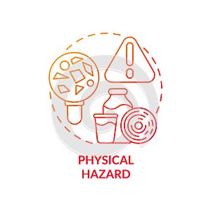 Physical hazard red gradient concept icon