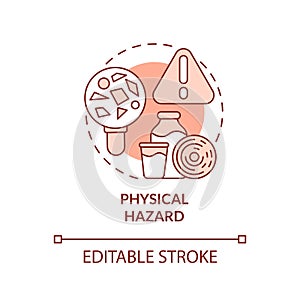 Physical hazard terracotta concept icon