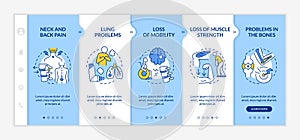 Physical health problems onboarding vector template