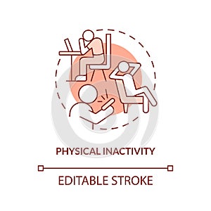 Physical inactivity blue concept icon