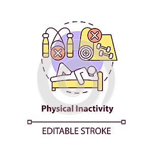 Physical inactivity concept icon