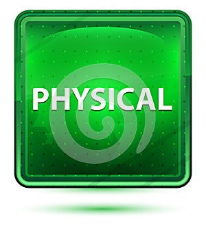 Physical Neon Light Green Square Button