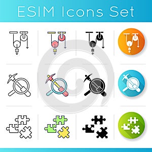 Physical and life sciences icons set