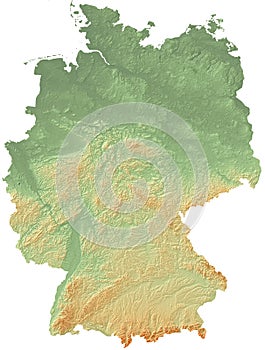 Physical map of Germany