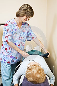 Physical Therapist Treats Patient