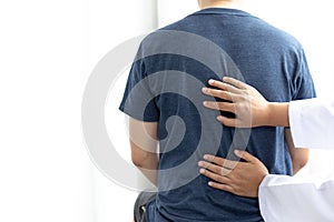 Physical therapists or physicians perform physical therapy for patients admitted to the hospital photo