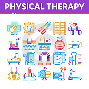 Physical Therapy And Recovery Icons Set Vector