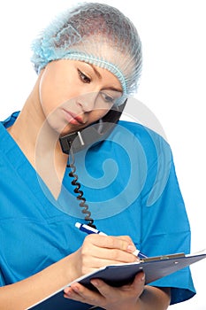 Physician is calling by phone