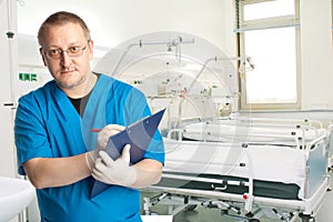 Physician in the hospital chamber