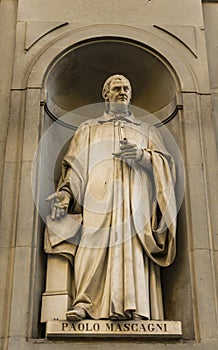 Physician Paolo Mascagni monument in Florence, Italy