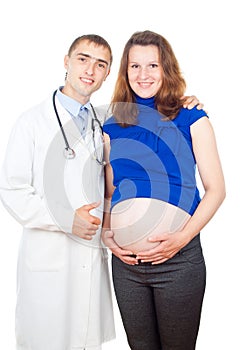 Physician and pregnant woman