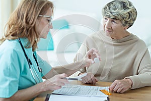 Physician prescribing medicament