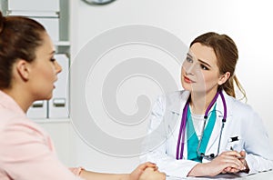 Physician ready to examine patient and help