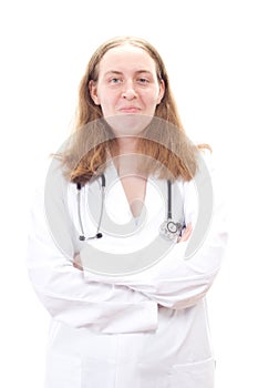 Physician very happy about her profession photo